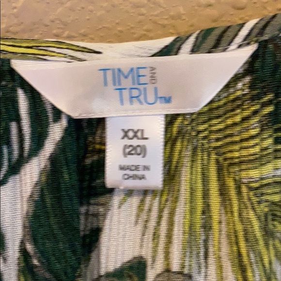 Time and Tru Leaf Print Ling Sleeve Dress XXL/20 - Picture 3 of 6